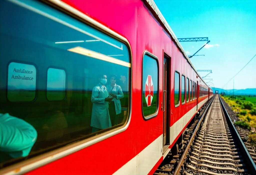 train ambulance service by vedant air ambulance